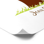 フィンガープリントツリーウェディング - ハートアスティック（ホワイト） ポスター (角)