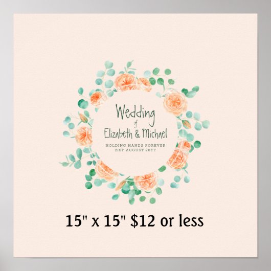 フィンガープリントツリーリースコーラルミントゲストブック ポスター (正面)