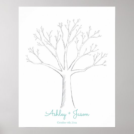 フィンガープリントツリー結婚のゲストブックの代替 ポスター (正面)