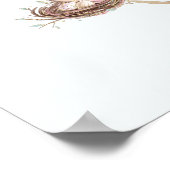 フィンガープリントツリー赤ちゃんシャワー水色フクロウ卵 ポスター (角)