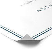 フィンガープリントツリー&モノグラム結婚のゲストブック ポスター (角)