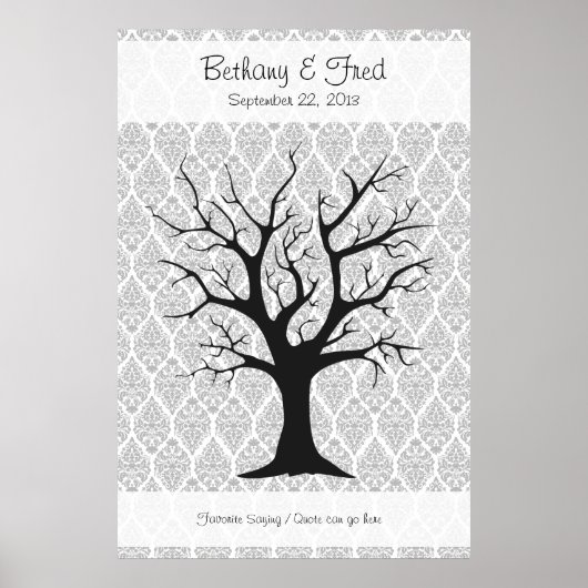 フィンガープリントツリーCとDamask - 40"x60" ポスター (正面)
