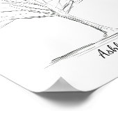 フィンガープリント結婚のゲストブックツリー ポスター (角)