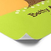 フィンガープリント/シグネチャー結婚ツリー(オレンジ) ポスター (角)