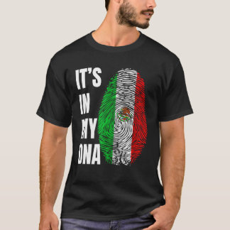 フィンガープリントDNAバイオメトリックメキシコ国旗 Tシャツ