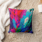 フィンガーペインティングレッド装飾用クッション クッション (ブランケット)