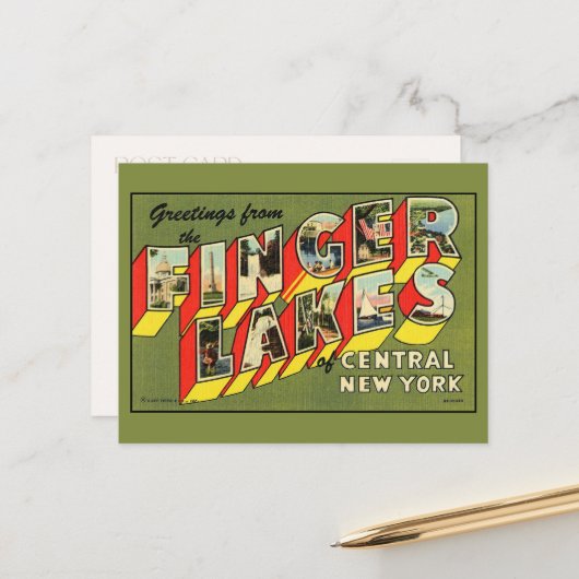 フィンガーレイクスからの挨拶ラージレター ポストカード (正面/裏面インサイチュ)