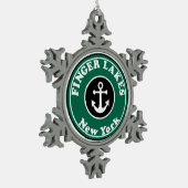 フィンガーレイクスニューヨーク スノーフレークピューターオーナメント (左)