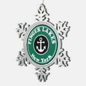 フィンガーレイクスニューヨーク スノーフレークピューターオーナメント (右)