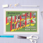 フィンガーレイクスニューヨークNYラージレターハガキ 薄葉紙 (クラフト)