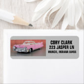 フィンクラシック付き差出人住所ラベルピンク車 ラベル (インサイチュ)