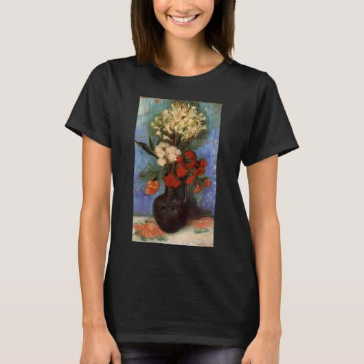 フィンセント・ファン・ゴッホによるカーネーションの花瓶 Tシャツ (正面)