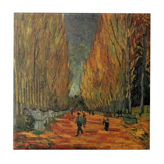 フィンセント・ファン・ゴッホによる「アリスコの墓地 (Les Alyscamps)」 タイル (正面)