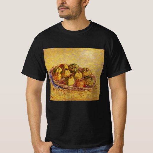 フィンセント・ファン・ゴッホによる「リンゴのかごのある静物」 Tシャツ (正面)