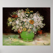 フィンセント・ファン・ゴッホのジニアの花の花瓶 ポスター (正面)