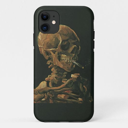 フィンセント・ファン・ゴッホのスカルの喫煙のタバコ Case-Mate iPhoneケース (裏面)