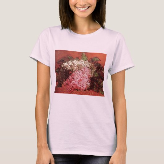 フィンセント・ファン・ゴッホのピンクのライラックStill Life Flower Tシャツ (正面)