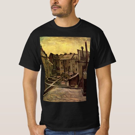 フィンセント・ファン・ゴッホの古い家の裏庭 Tシャツ (正面)