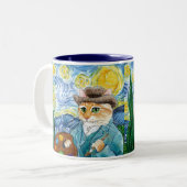 フィンセント・ファン・ゴッホの星明かりの夜からかいのマグ ツートーンマグカップ (正面左)
