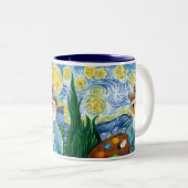 フィンセント・ファン・ゴッホの星明かりの夜からかいのマグ ツートーンマグカップ (正面右)