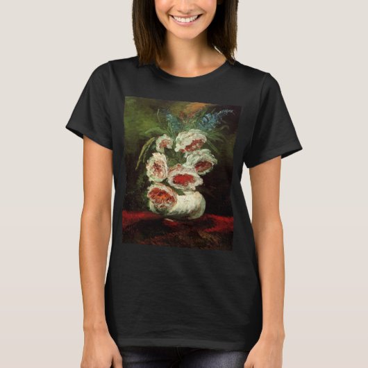 フィンセント・ファン・ゴッホの芍薬の花瓶 Tシャツ (正面)