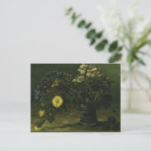 フィンセント・ファン・ゴッホの「ひな菊のある花瓶」 ポストカード (スタンド正面)