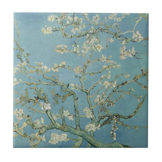 フィンセント・ファン・ゴッホの「アーモンドの花」セラミックタイル タイル (正面)