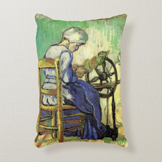 フィンセント・ファン・ゴッホの『紡ぎ手』 アクセントクッション (正面(垂直))