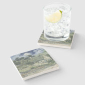 フィンセント・ファン・ゴッホ著かやぶきにされたコテージCordeville ストーンコースター (横)