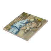 フィンセント・ファン・ゴッホ著キビの後のヒツジの剪断機 タイル (側面)