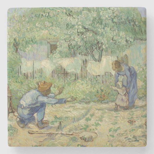 フィンセント・ファン・ゴッホ著キビの後の第一歩 ストーンコースター (正面)