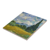 フィンセント・ファン・ゴッホ著スギが付いている小麦畑 タイル (側面)