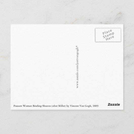 フィンセント・ファン・ゴッホ著小作農の女性の結合の束 ポストカード (裏面)