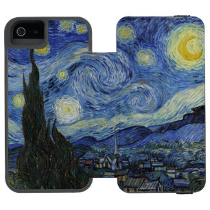 フィンセント・ファン・ゴッホ著星明かりの夜 iPhone SE/5/5sウォレットケース