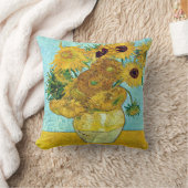 フィンセント・ファン・ゴッホ著12のヒマワリが付いているつぼ クッション (ブランケット)