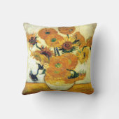 フィンセント・ファン・ゴッホ著15のヒマワリが付いているつぼ クッション (裏面)