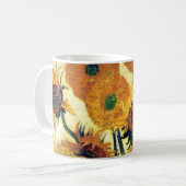 フィンセント・ファン・ゴッホ1著15のヒマワリが付いているつぼ コーヒーマグカップ (正面左)