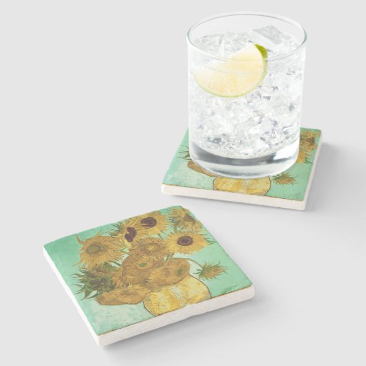 フィンセント・ファン・ゴッホ|のヒマワリ1888年 ストーンコースター (横)
