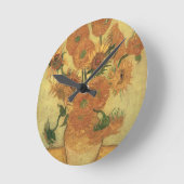 フィンセント・ファン・ゴッホ|のヒマワリ1889年 ラウンド壁時計 (傾斜)