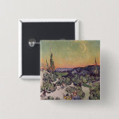 フィンセント・ファン・ゴッホ|の月明りの景色1889年 缶バッジ (正面&裏面)