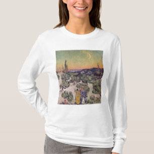 フィンセント・ファン・ゴッホ の月明りの景色1889年 Tシャツ