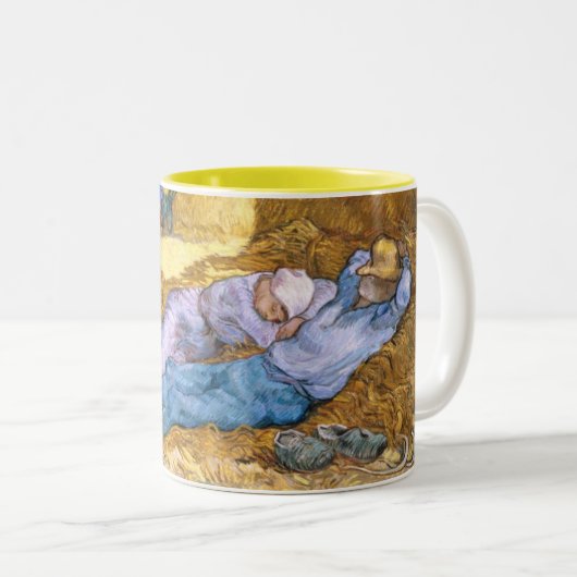 フィンセント・ファン・ゴッホ|の正午、キビの後の昼寝、 ツートーンマグカップ (正面右)