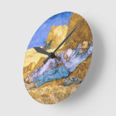 フィンセント・ファン・ゴッホ|の正午、キビの後の昼寝、 ラウンド壁時計 (傾斜)