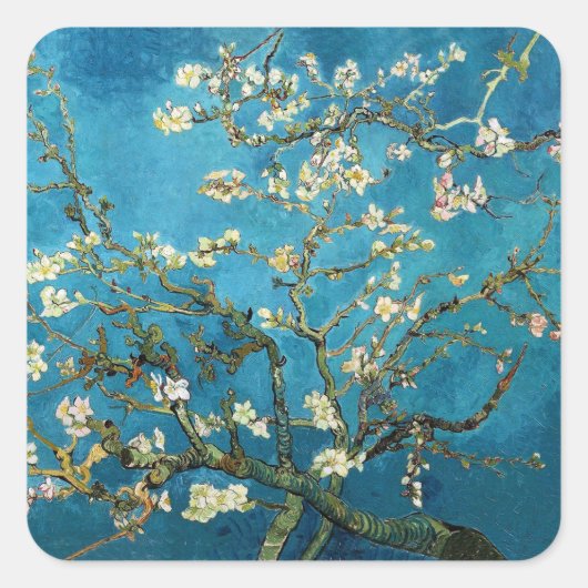 フィンセント・ファン・ゴッホ、アルムの花 スクエアシール (正面)