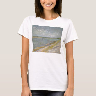 フィンセント・ファン・ゴッホ - オランダの川の風景とボート Tシャツ
