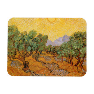フィンセント・ファン・ゴッホ - オリーブの木、黄色い空と太陽 マグネット
