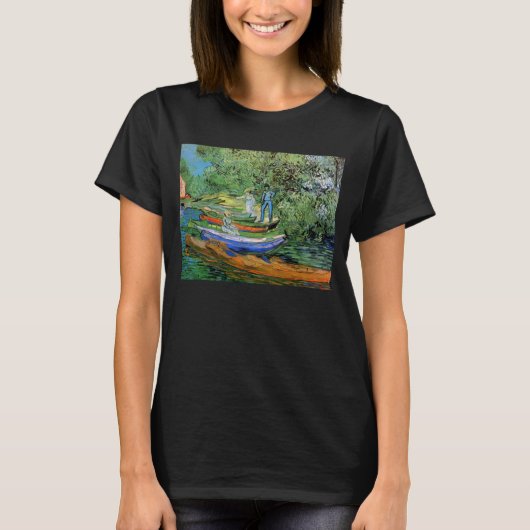 フィンセント・ファン・ゴッホ - オワーズ河岸の舟 Tシャツ (正面)