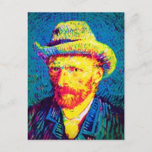 フィンセント・ファン・ゴッホ - ポップアートの帽子をかぶった自画像 ポストカード
