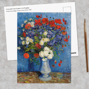 フィンセント・ファン・ゴッホ - ヤグルマギクとポピーのある花瓶 ポストカード