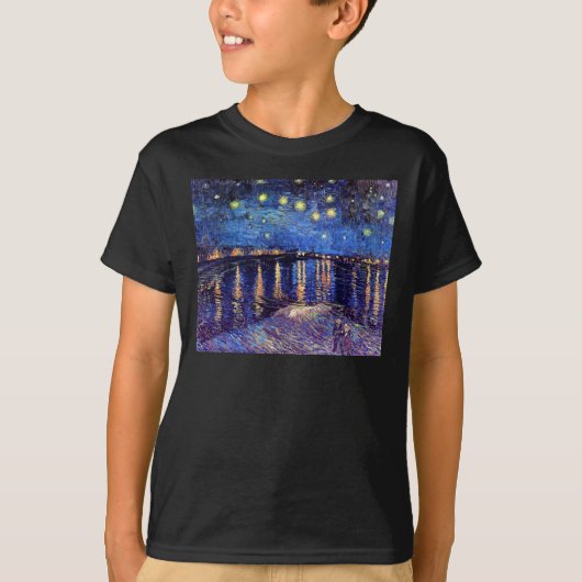 フィンセント・ファン・ゴッホ - ローヌ川の星月夜 Tシャツ (正面)